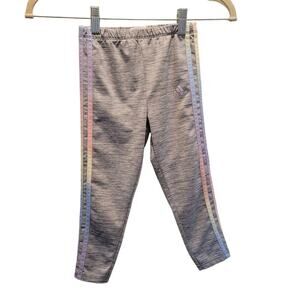 Adidas Youth Ombre Stripes Elastic Waist Active Pants Heather Gray Girl's Size 7
